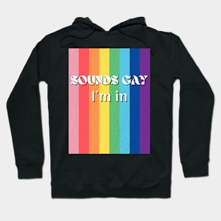 Sounds Gay I'm In Funny LGBT Rainbow Hoodie